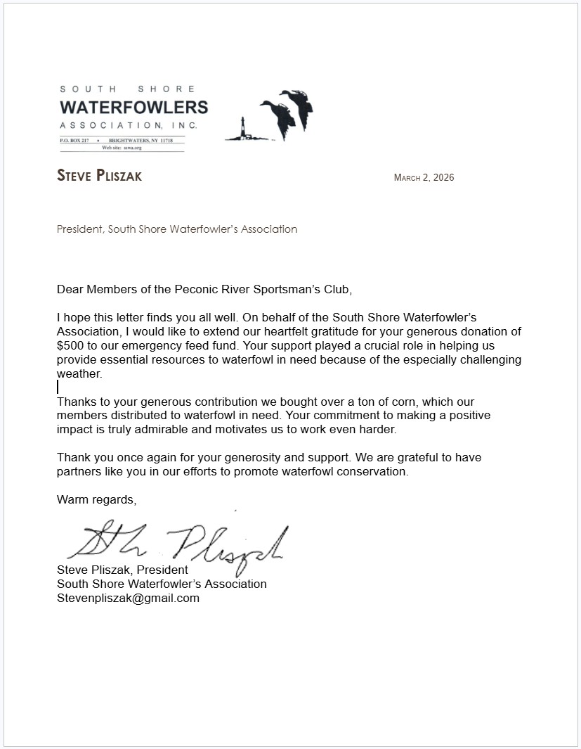 South Shore Waterfowlers Assoc