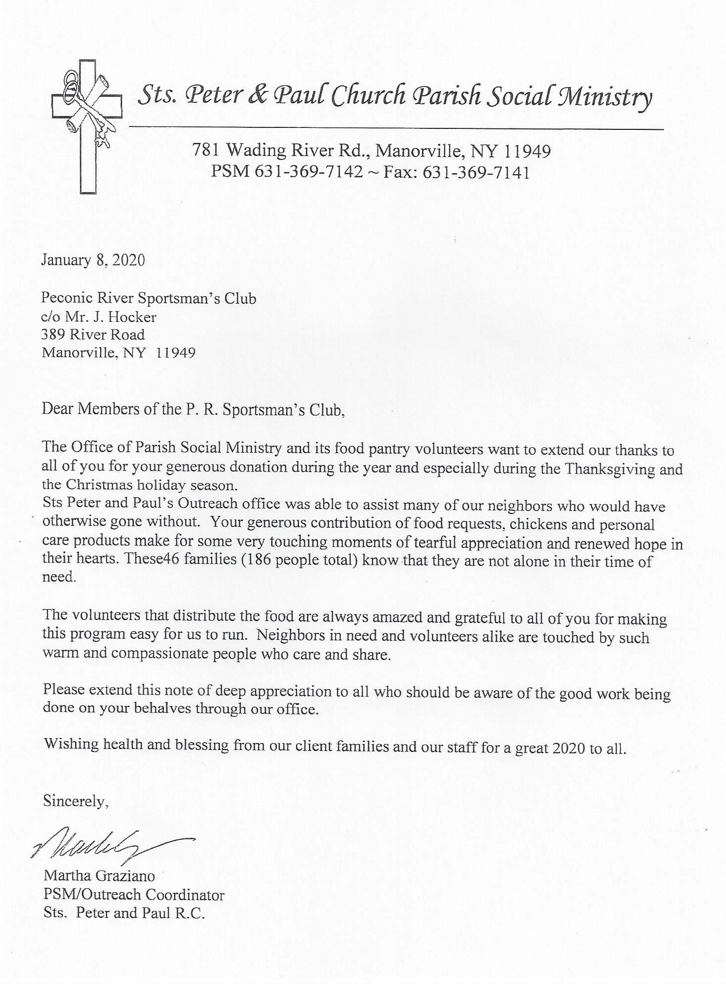 Saint Peter & Paul Food Bank (Manorville) 2020