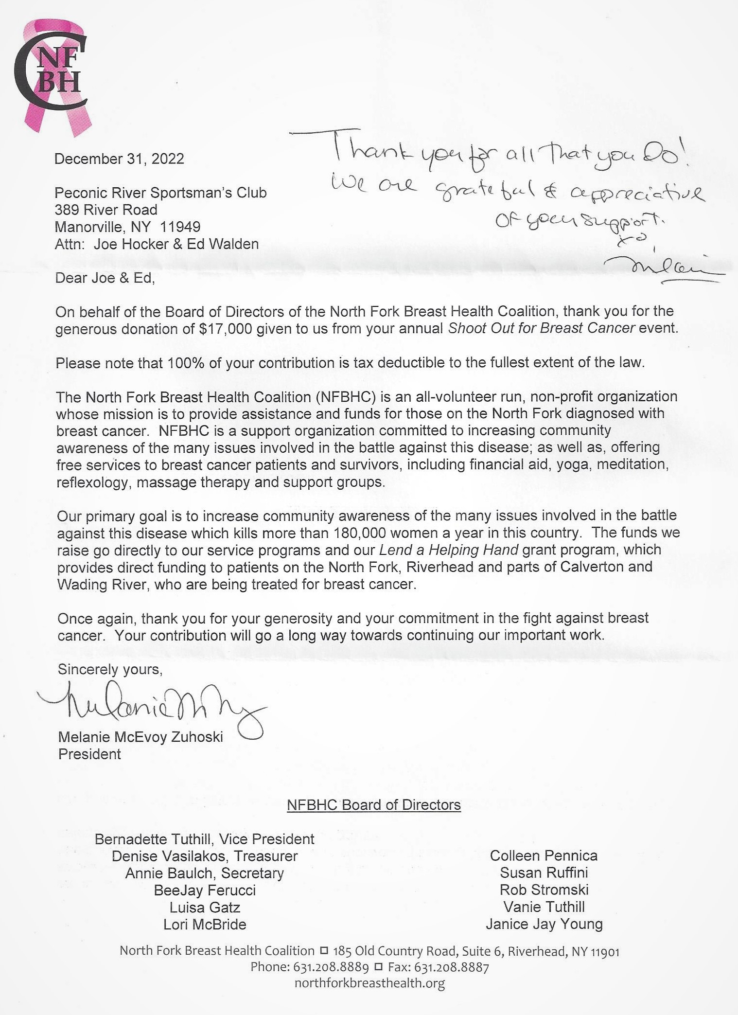 North Fork Breast Health Coalition 2022