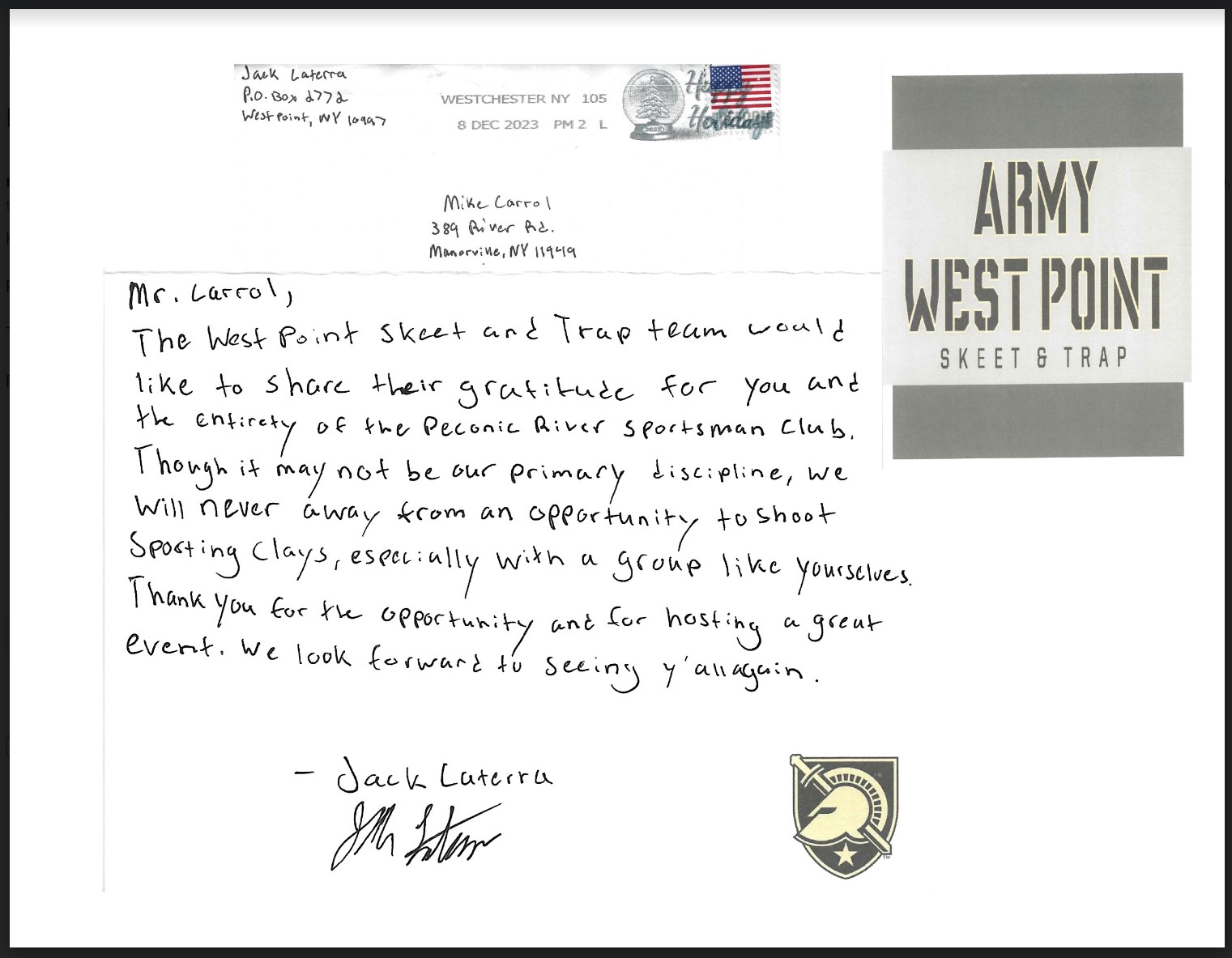 West Point Skeet & Trap Thank You